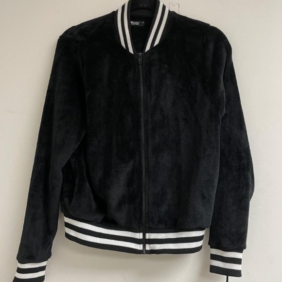 Michael Lauren Jackets & Blazers - Michael Lauren Zip Stripe Velvet Jacket Medium Black